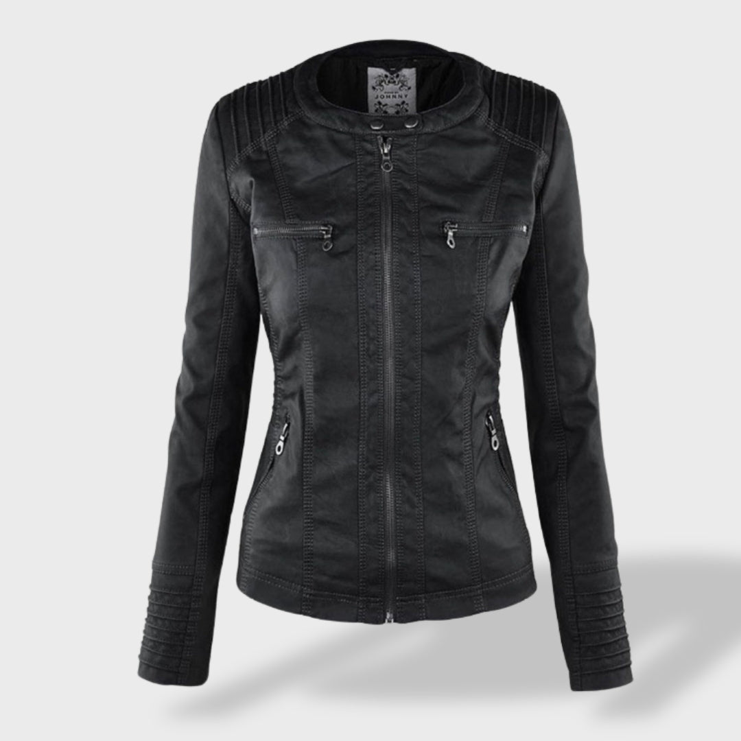 Alenka - Brezčasna Kožna Jakna Za Ženske S Kapuca