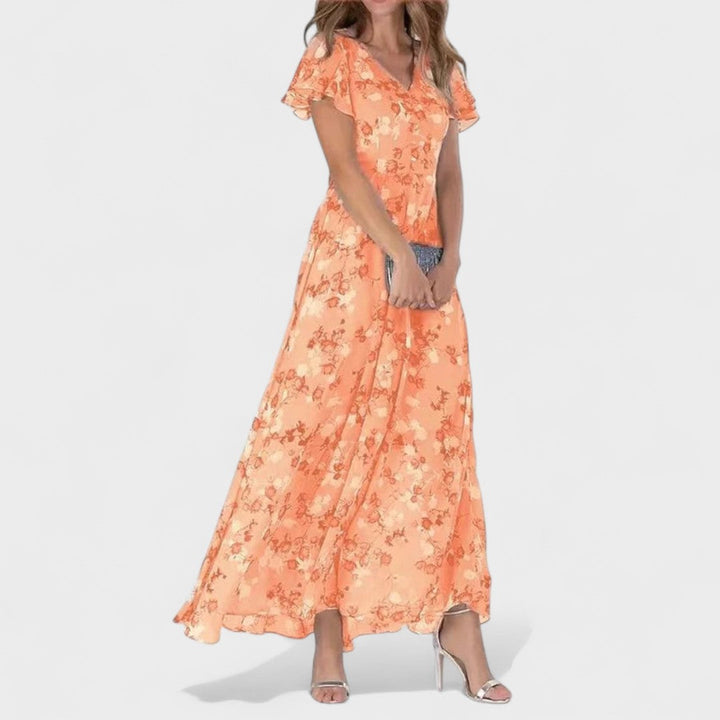 Mila - Elegantna dolga obleka v luksuznem slogu