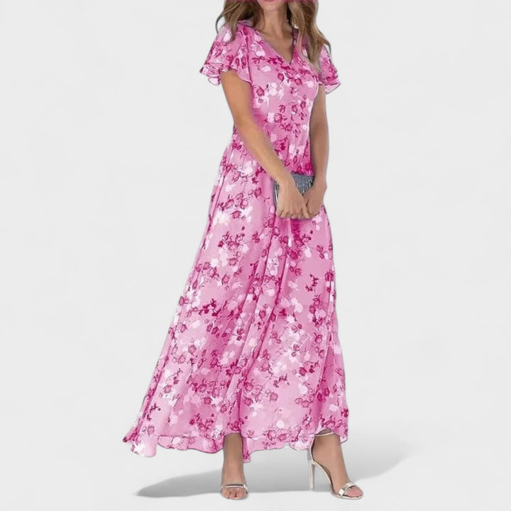 Mila - Elegantna dolga obleka v luksuznem slogu