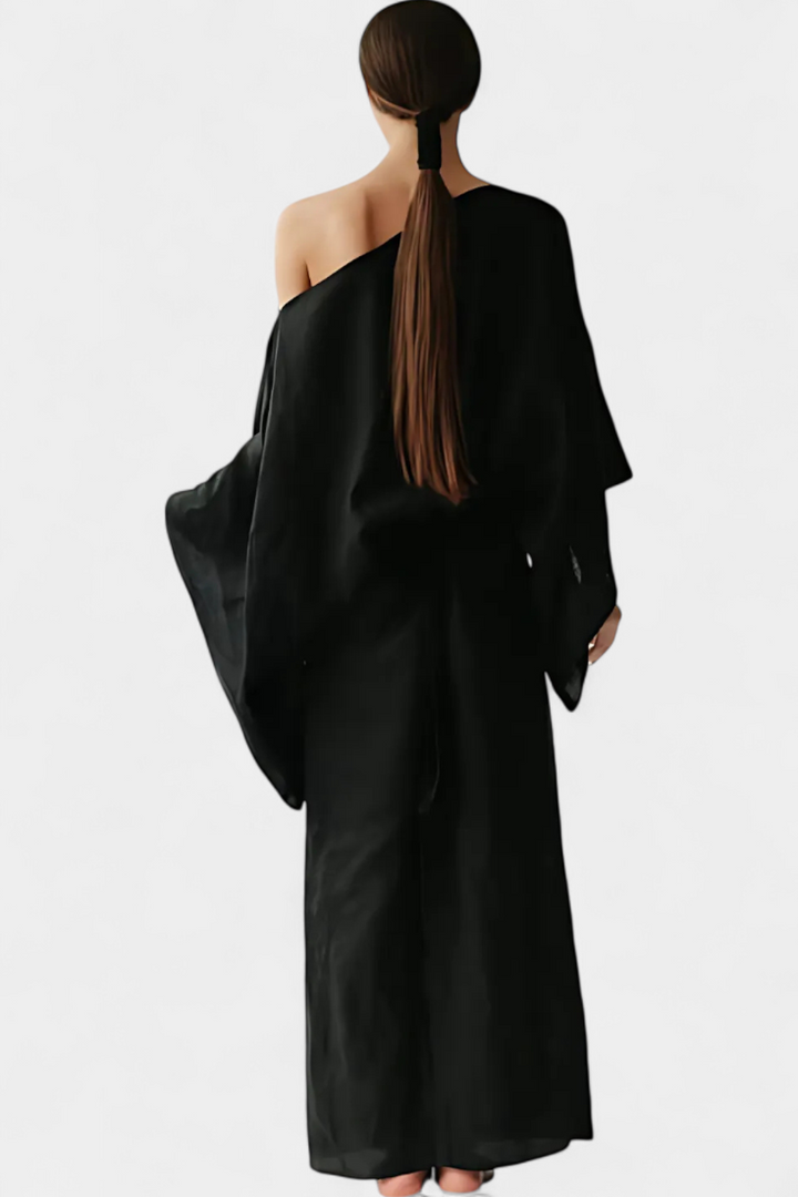 Filipa - Lanena in bombažna kimono obleka s pasom