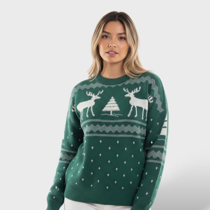 Ana - Pulover Za Ženske S Klasičnim Motivom Jelena