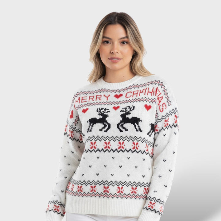 Elizabeta - Ženski božični pulover z losom