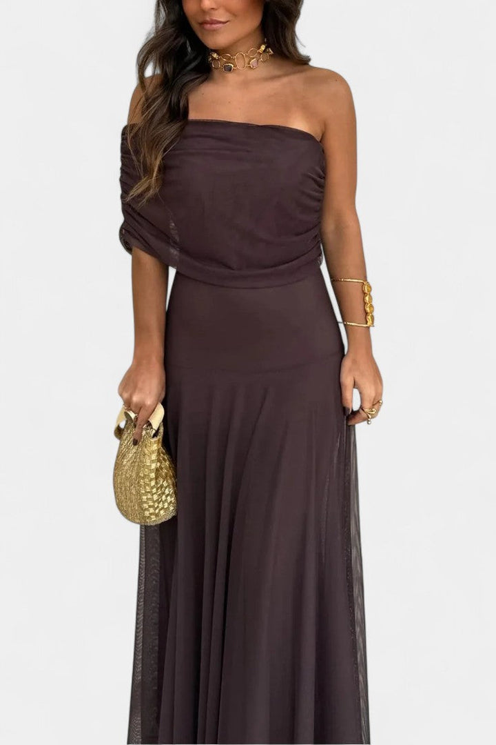 Renata - Maxi Obleka z Asimetričnim Ramenom