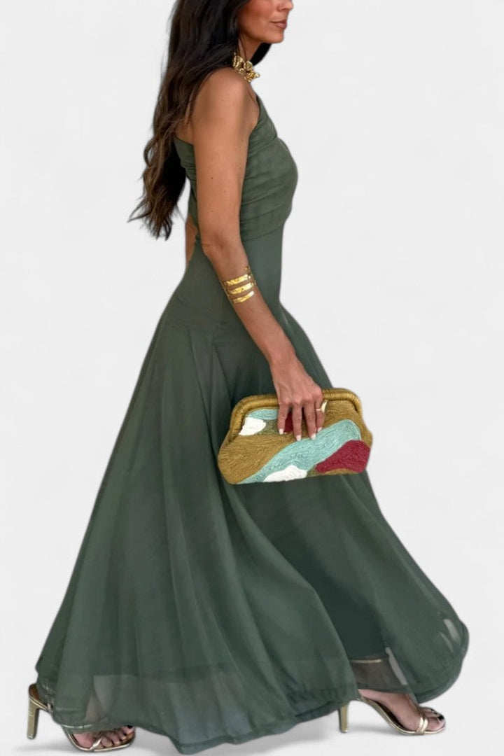 Renata - Maxi Obleka z Asimetričnim Ramenom