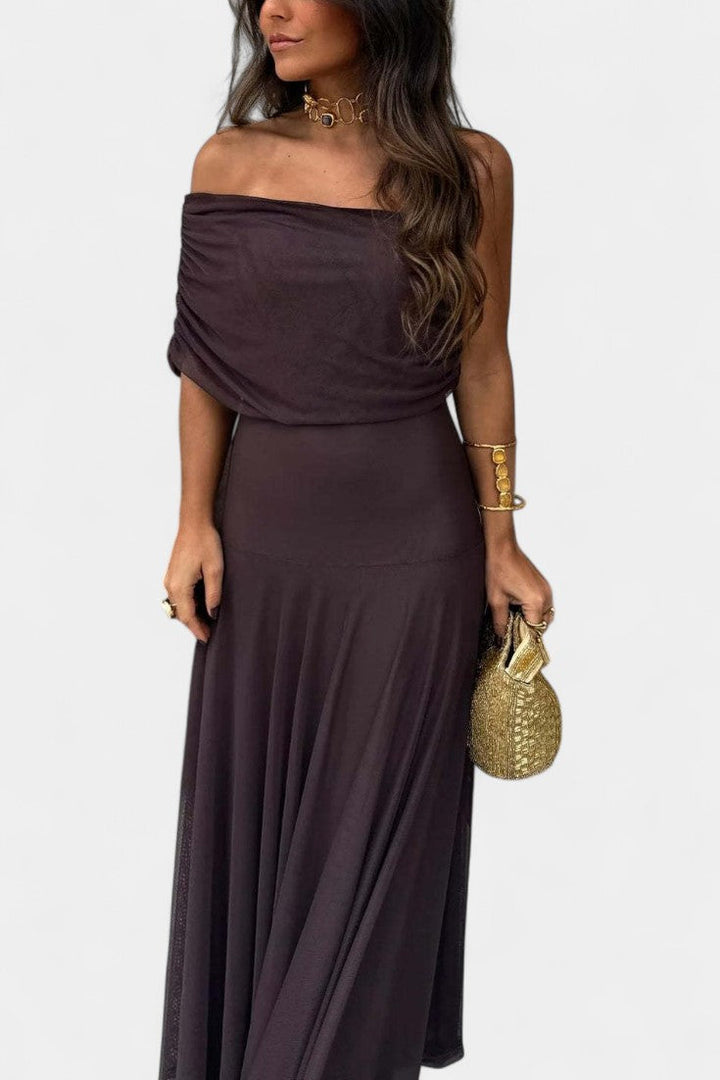 Renata - Maxi Obleka z Asimetričnim Ramenom