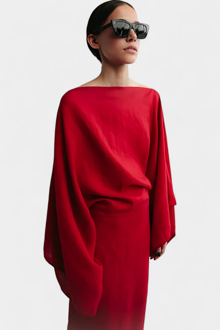 Filipa - Lanena in bombažna kimono obleka s pasom