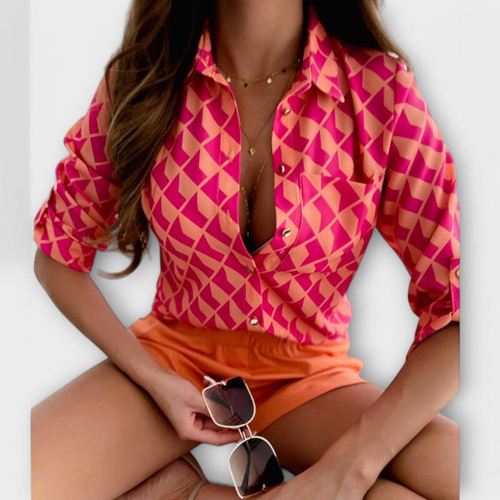 Ljubomira – Elegantna Geometrijska Bluza